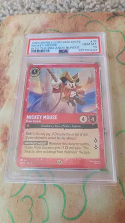 2025 DISNEY LORCANA EN P2-PROMO #18 MICKEY MOUSE - PIRATE CAPTAIN PSA 10 - Image 1