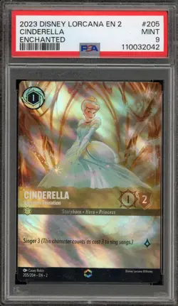 Disney Lorcana Cinderella Ballroom Sensation Floodborn Enchanted #205 PSA 9 - Image 1