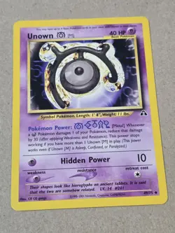 2001 POKEMON NEO DISCOVERY UNOWN CARD 49/75 BASIC 40 HP - Image 1