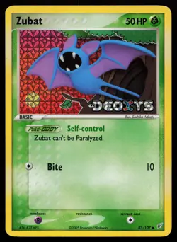 Zubat 83/107 Common Deoxys Stamped Reverse Holo Pokemon Card - Image 1