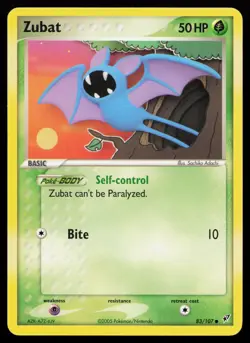 Zubat 83/107 Common Deoxys Pokemon Card - Image 1