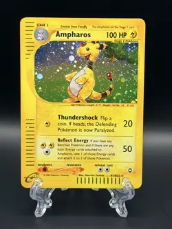 Ampharos H1/H32 Aquapolis Holo Rare Pokemon Card 2002 e-Reader NM - Image 1