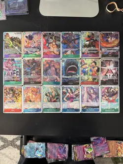 One Piece CCG Super Rare, Rare HUGE Lot Of 18 Cards All NM/M - Image 1