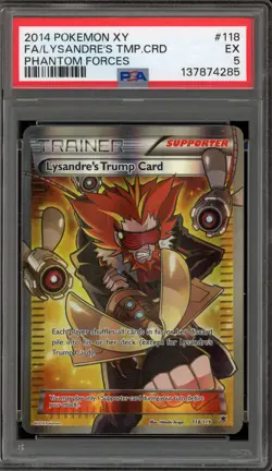 Pokemon Lysandre's Trump Card XY Phantom Forces Full Art #118 PSA 5 - Image 1