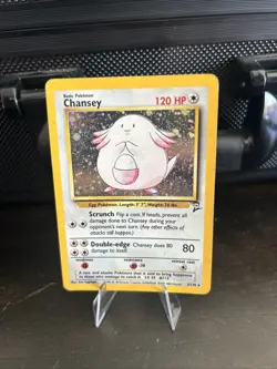 Chansey 3/130 Pokemon Card Base Set 2 Holo Rare WOTC - Image 1