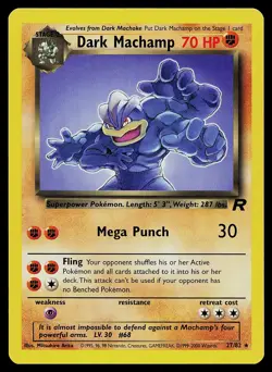 Pokemon Card - Dark Machamp Team Rocket 27/82 Rare - Image 1