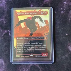 Magic The Gathering Raphael Ninja Destroyer Foil Mythic Rare Card Hard Case - Image 1