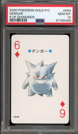 Pokemon Gengar 6 of Diamonds Pokemon Gold Playing Cards Japanese #094 PSA 10 - Image 1