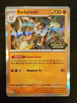Pokemon Card Barbaracle MEP 065 - Perfect Order Prerelease Black Star Promo - Image 1