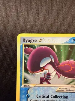 Kyogre Gold Star 112/113 EX Delta Species Ultra Rare Holo Pokemon Card English - Image 2