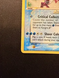 Kyogre Gold Star 112/113 EX Delta Species Ultra Rare Holo Pokemon Card English - Image 4