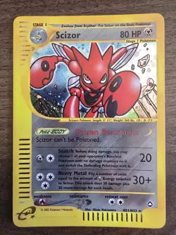 Pokemon Scizor Card Aquapolis H21/H32 Rare Holo Near Mint Condition - Image 1
