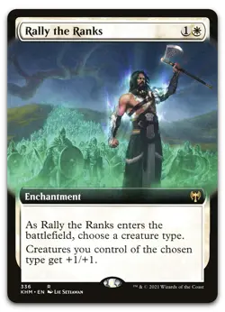 Rally the Ranks (Extended Art) #336 (NM) Kaldheim KHM Magic MTG - Image 1