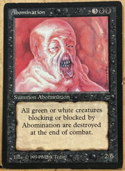 LIMITED EDITION Legends Vintage MtG Abomination Unplayed EX/NM - Image 1