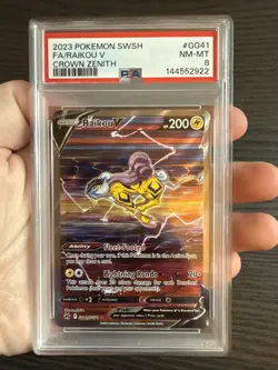 Raikou V GG41/GG70 Full Art 2023 Pokemon SWSH Crown Zenith PSA 8 NM-MT - Image 3