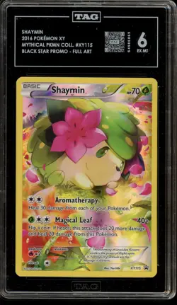Pokemon Shaymin Mythical Pokemon Coll. Black Star Full Art Promo XY115 TAG 6 - Image 1