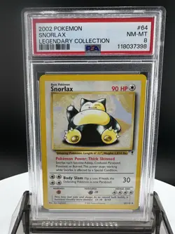 PSA 8 Snorlax Non Holo Legendary 64/110 Pokemon Card NM-MT - Image 1