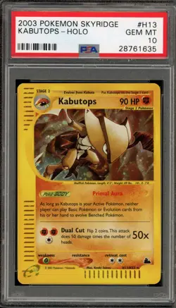 Pokemon Kabutops Skyridge Holo Rare #H13 PSA 10 Gem Mint - Image 1