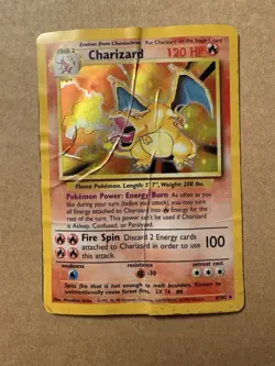 Pokemon TCG Charizard 1999 Holo Rare Card 4/102 Base Set Unlimited - DMG - Image 1