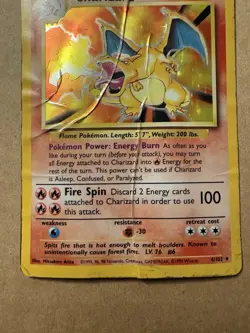 Pokemon TCG Charizard 1999 Holo Rare Card 4/102 Base Set Unlimited - DMG - Image 2