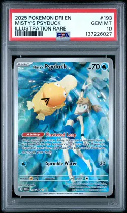 Misty's Psyduck Illustration Rare 193/182 PSA 10 - 2025 Pokemon Destined Rivals - Image 1