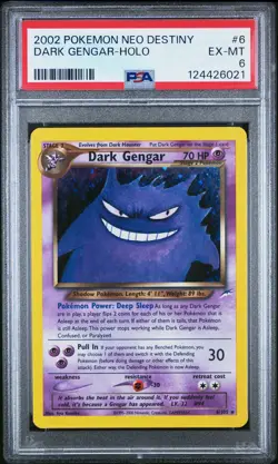 2002 POKEMON NEO DESTINY #6 DARK GENGAR-HOLO PSA 6 - Image 1