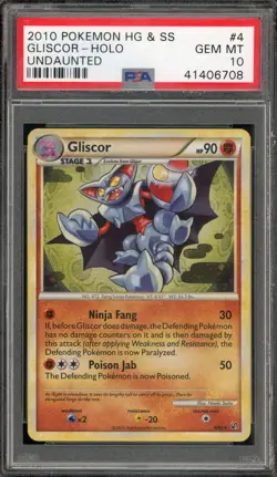 Pokemon Gliscor Undaunted Holo Rare #4 PSA 10 Gem Mint - Image 1
