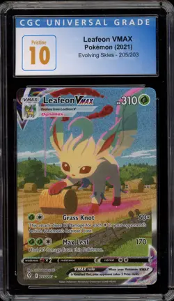 Pokemon Leafeon VMAX Evolving Skies Secret Rare Alt Art #205 CGC 10 Pristine - Image 1
