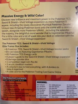 Pokemon TCG: Sword & Shield-Vivid Voltage Elite Trainer Box Set 820650807688 - Image 3