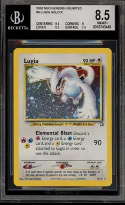 Pokemon Lugia Neo Genesis Unlimited Holo Rare #9 BGS 8.5 - Image 1