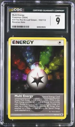 CGC 9 Multi Energy EX Fire Red & Leaf Green 103/112 Reverse Holo Pokemon Card - Image 1