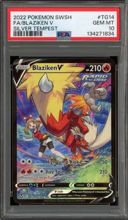 Pokemon Blaziken V Silver Tempest Trainer Gallery FA #TG14 DAMAGED SLAB PSA 10 - Image 1