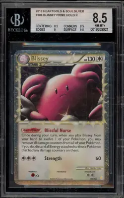 Pokemon Blissey Prime HeartGold & SoulSilver Holo Ultra Rare #106 BGS 8.5 - Image 1
