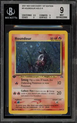 Pokemon Houndour Neo Discovery 1st Edition Holo Rare #5 BGS 9 Mint - Image 1