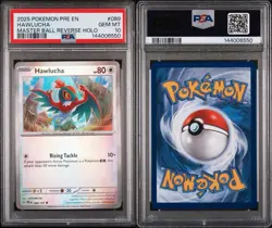 2025 POKEMON PRE PRISMATIC EVOLUTIONS MASTER BALL REVERSE HOLO HAWLUCHA PSA 10 - Image 3