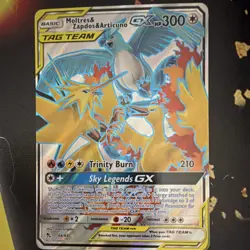 Pokemon Moltres & Zapdos & Articuno GX Ultra Rare Hidden Fates 66/68 Holo - Image 1