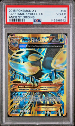 PSA 4 2015 Pokemon XY Ancient Origins Full Art Primal Kyogre EX 96/98 SHINY - Image 1
