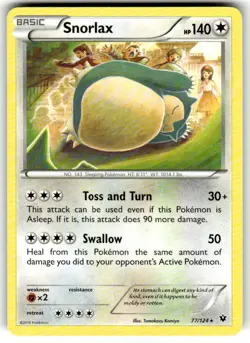 Snorlax 77/124 Rare Normal XY - Fates Collide Pokemon Tomokazu Komiya NM - Image 1