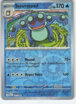 Seismitoad 021/086 Uncommon Reverse Holo SV: Black Bolt NM Pokemon - Image 1