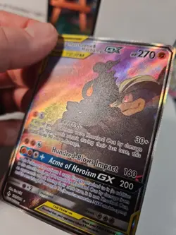 Pokemon Marshadow & Machamp GX Ultra Rare Full Art TAG TEAM Holo 199/214 270 HP - Image 4