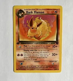 Dark Flareon 1st Edition 35/82-Team Rocket Set, Non-Holo, MP+, Vintage Pokemon - Image 4