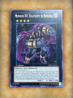 Yugioh Number 80: Rhapsody in Berserk PRIO-EN045 Rare 1st Ed NM - Image 1