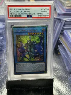 2024 YuGiOh! RA02 Illusions of Chaos 1st Edition SECRET RARE PSA 8 MINT # - Image 2