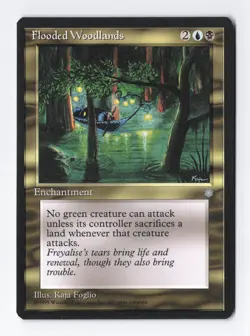 Flooded Woodlands Ice Age MTG Vintage Magic the Gathering Card LP/NM - Image 1
