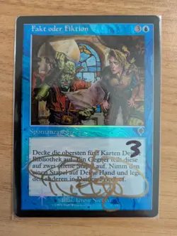 MtG *FOIL* *Signed* German Fact or Fiction from Invasion, Lightly Played - Image 3