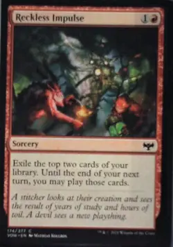 Reckless Impulse - Innistrad: Crimson Vow: #174, Magic: The Gathering Nm C257 - Image 1