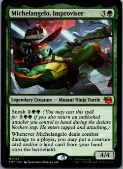 Michelangelo, Improviser 119 MTG Teenage Mutant Ninja Turtles Mythic Normal NM - Image 1