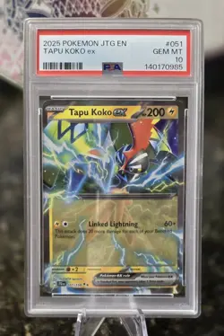 PSA Gem MT 10 - Tapu Koko ex 051/159 - Journey Together - Pokemon TCG - DR - Image 1