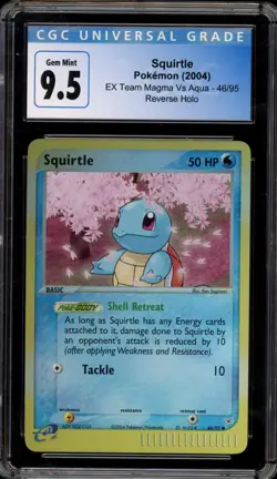 Pokemon Squirtle EX Team Magma Vs Aqua Reverse Holo #46 CGC 9.5 - Image 1