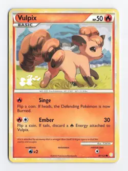 Vulpix 87/123 Normal Uncommon HeartGold SoulSilver Pokemon TCG Card LP - Image 1